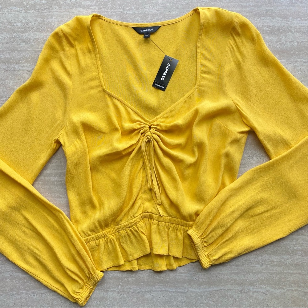 CLOSET CLOSING Express Ruffle Ruched Front Blouse NWT